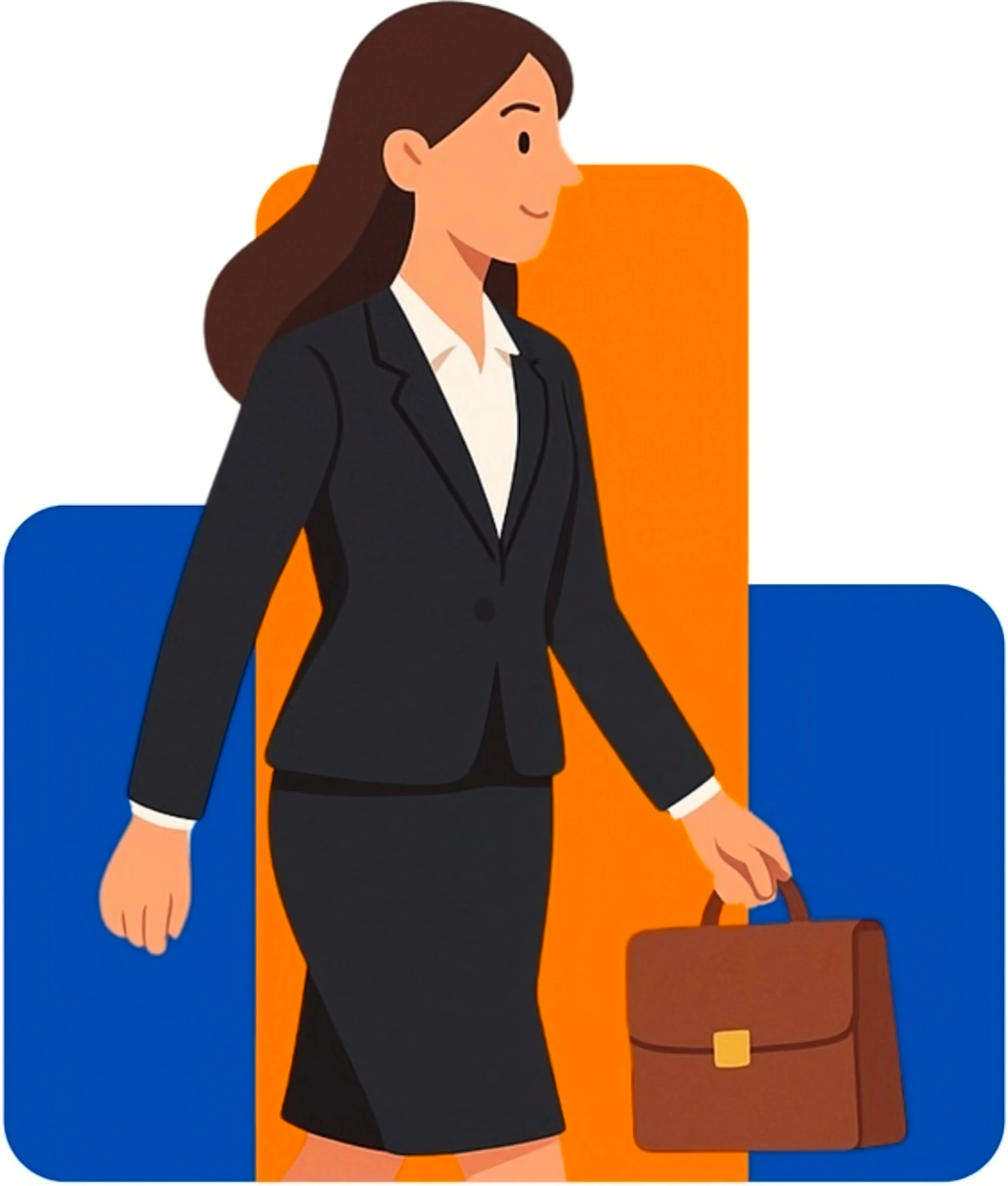 Ilustracion de uma mujer profesionista cargando un maletin